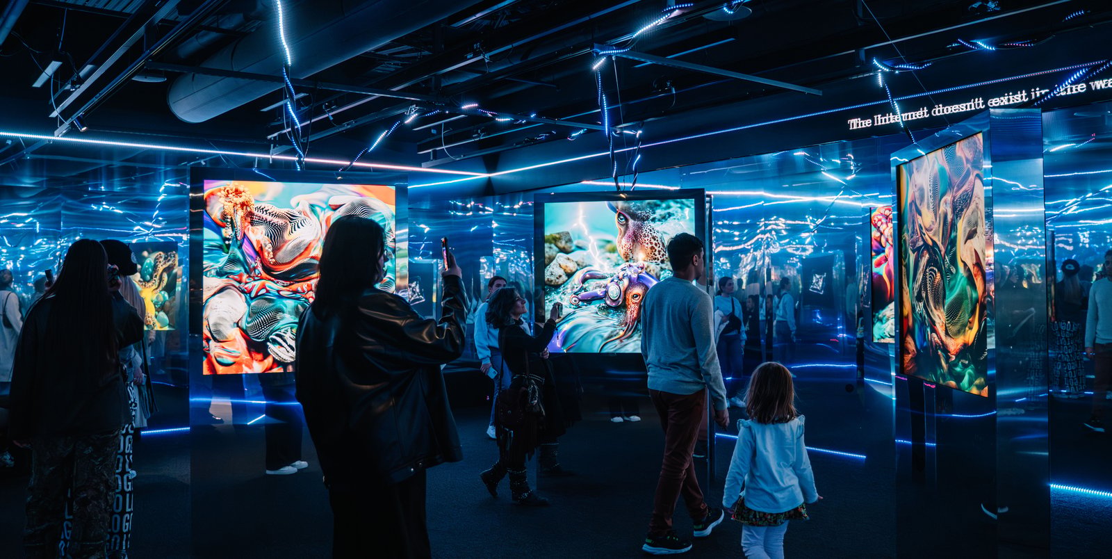 Distributed Consciousness installation view at ACMI (Australian Center for Moving Image), Melbourne, Australia, 2023-2024.