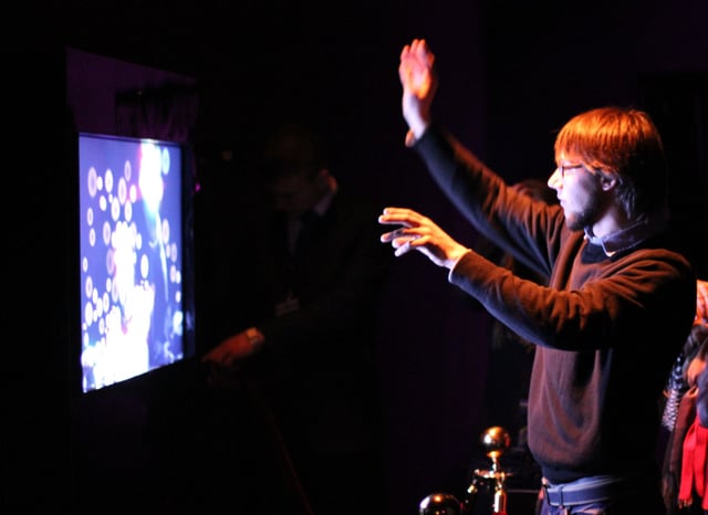 Webcam Piano by Memo Akten, installation view at Yota, 2010.