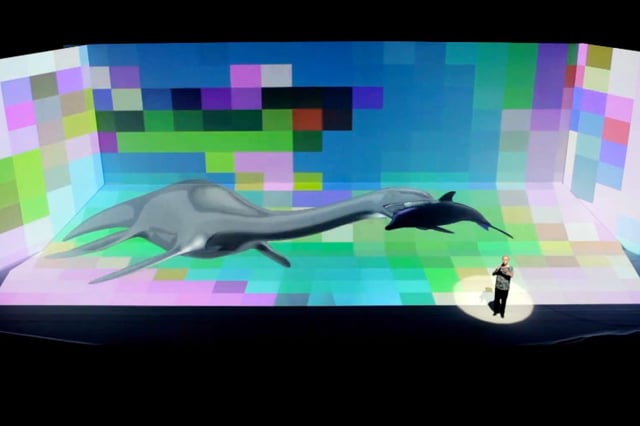 Just for hits – Mutation in the mind by Marshmallow Laser Feast, performance featuring Richard Dawkins at Cannes Lions International Festival of Creativity, Cannes, France, 2013.