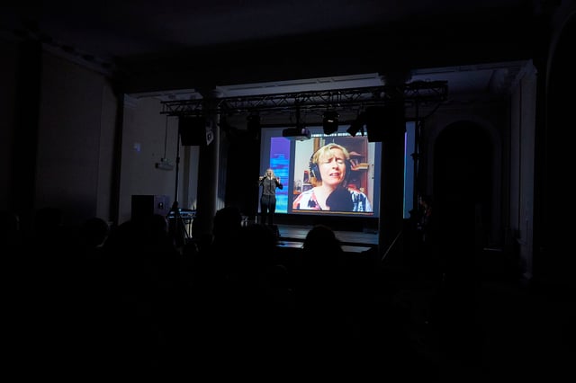 Ultrachunk by Jennifer Walshe and Memo Akten, performance view. Photo: Anne Tetzlaff.