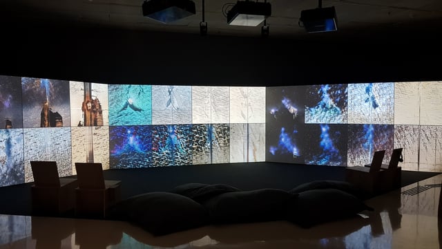 Deep Meditations: A brief history of almost everything by Memo Akten, installation view in Cybernetic Consciousness, Itaú Cultural, São Paulo, Brazil, 2019.