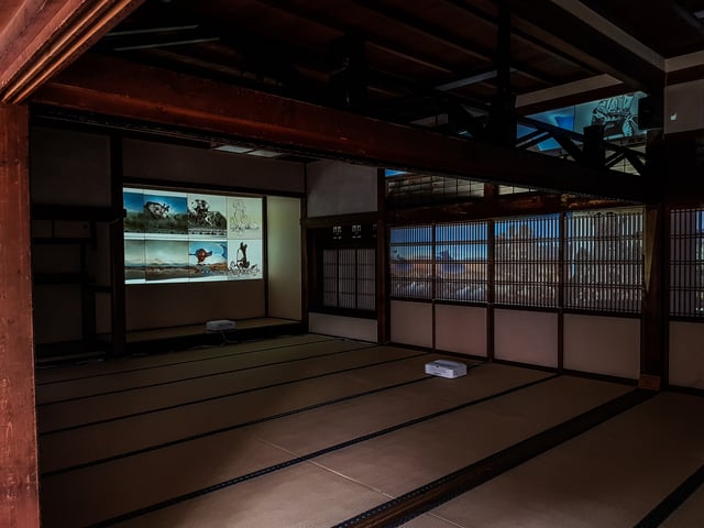 Deep Meditations: A brief history of almost everything by Memo Akten, installation view at Kennin-ji Temple, Kyoto, Japan, 2019.