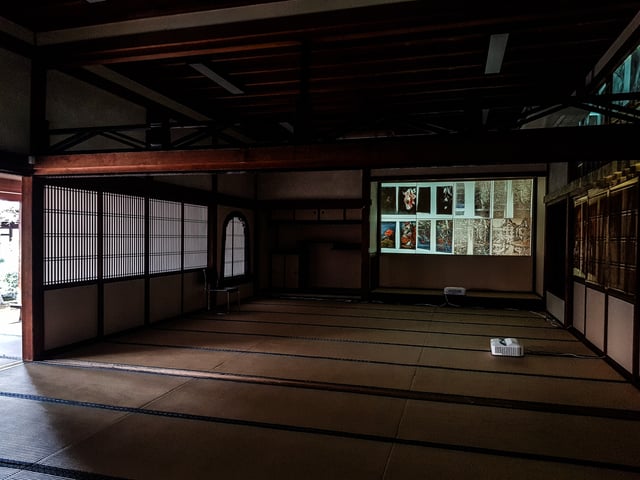 Deep Meditations: A brief history of almost everything by Memo Akten, installation view at Kennin-ji Temple, Kyoto, Japan, 2019.