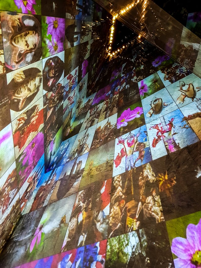 Deep Meditations: A brief history of almost everything by Memo Akten, installation view in Voices of Sónar+D, ME by Melia Atrium (ME London), London, UK, 2019.