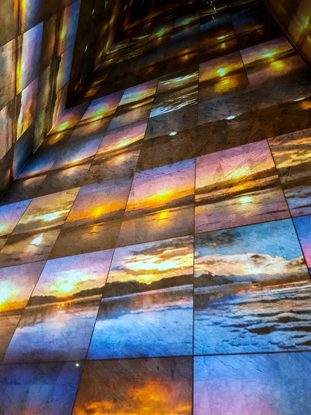 Deep Meditations: A brief history of almost everything by Memo Akten, installation view in Voices of Sónar+D, ME by Melia Atrium (ME London), London, UK, 2019.