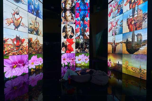 Deep Meditations: A brief history of almost everything by Memo Akten, installation view in Immaterial / Re-material: A Brief History of Computing Art, UCCA Center for Contemporary Art, Beijing, China, 2020.