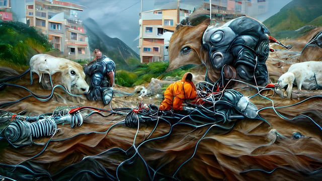 All Watched Over By Machines Of Loving Grace by Memo Akten, video still, 2021.